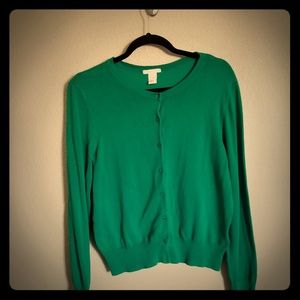 Kelly green cardigan sweater by H&M